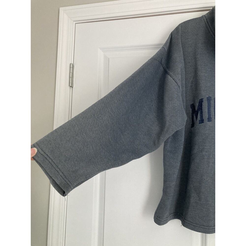 Vintage 90s Pro Player University of Michigan Embroidered 1/4 Zip Sweater Large - Picture 2 of 9